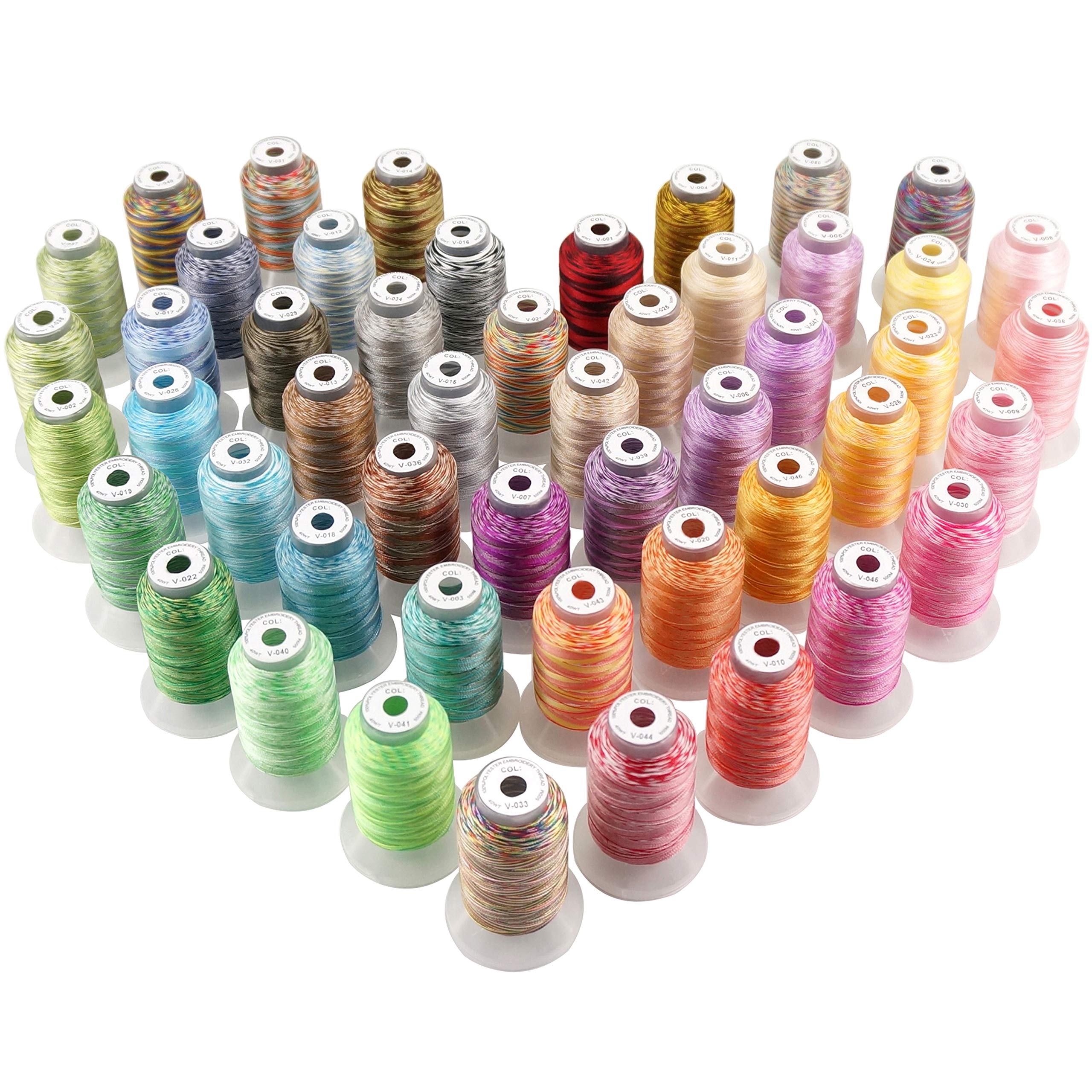 Buy New brothread 50 Colors Variegated Polyester Machine Embroidery
