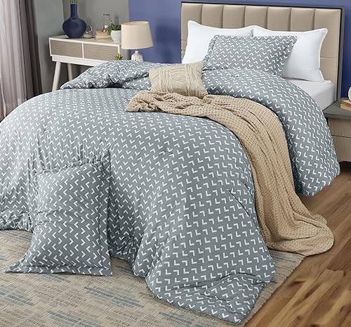 Miniatura 8 de Utopia Bedding - Juego de edredón Queen Arrow White, edredones impresos tamaño Queen, juego de ropa de cama ligero de 3 piezas para todas las