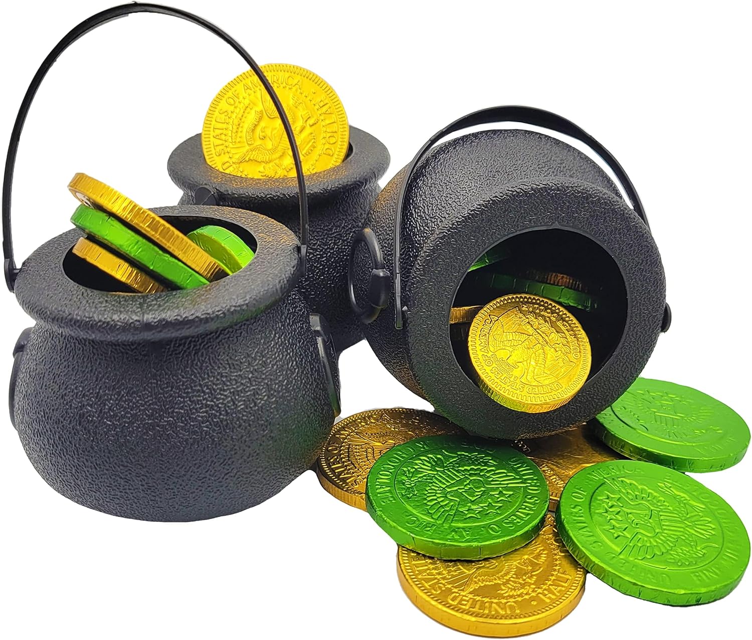 Black Candy Cauldron Kettles, Party Decoration Supplies, St. Patrick's 3" Inches (48-Pack) Witch Cauldron, Candy Bucket, Cauldron Pot