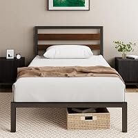 Zinus Kai Struttura Letto Singolo 80x190 cm con Testiera - Rete Singola con Doghe