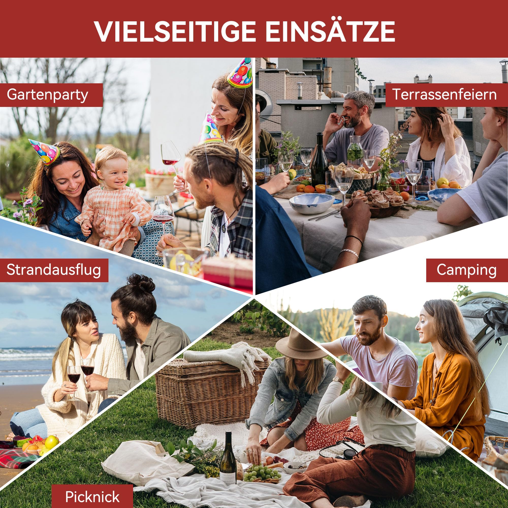 Royal Gourmet Gasgrill mit 3,5 kW, Tischgasgrill mit Griffen und Klappbaren Beinen, Tragbarer Campinggrill für Garten, Balkon