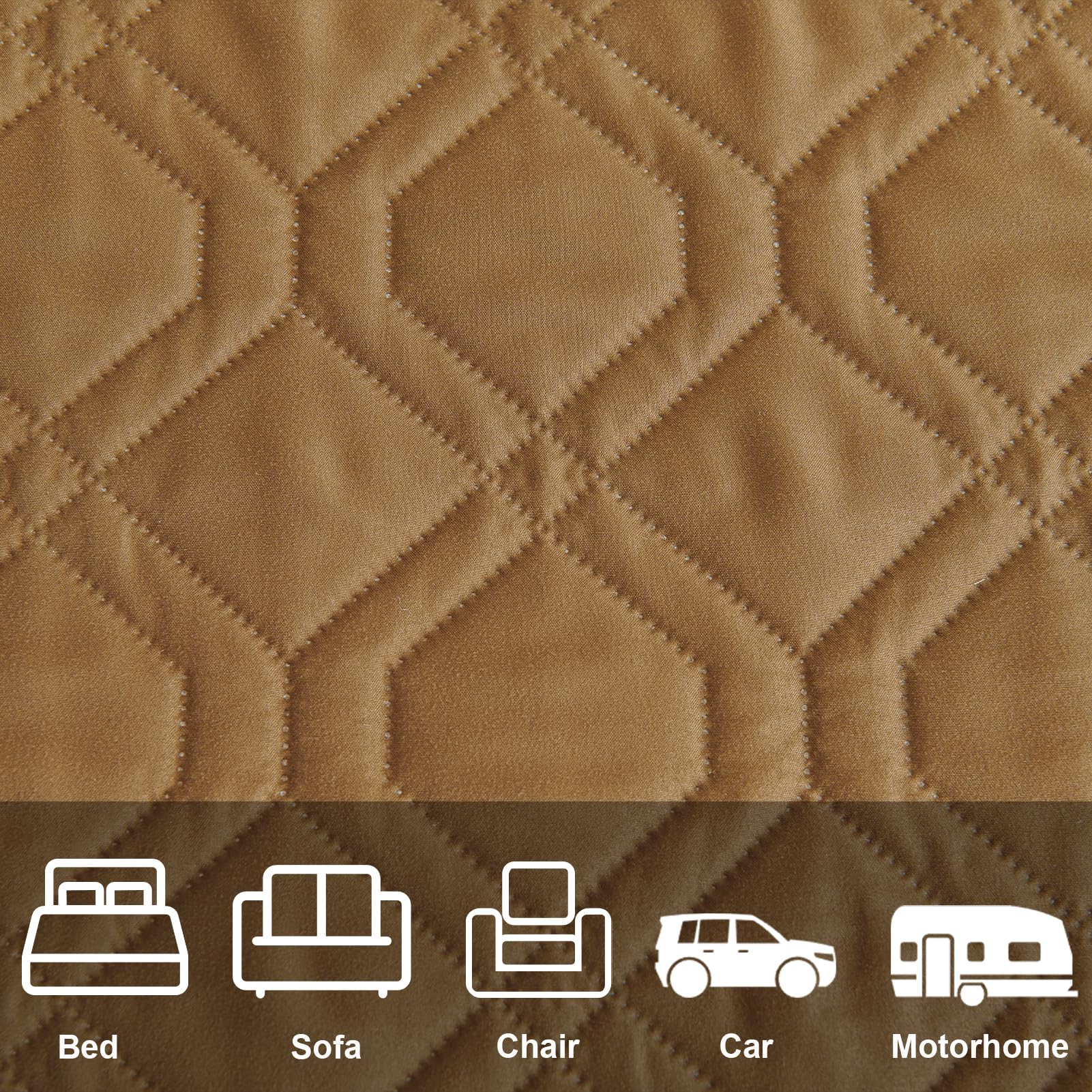 Funda de cama impermeable de doble cara para perro, manta antideslizante y protector de sofá para mascotas, antiarañazos, ideal para perros y gatos, uso en interiores y exteriores (210 x 260 cm, caqui