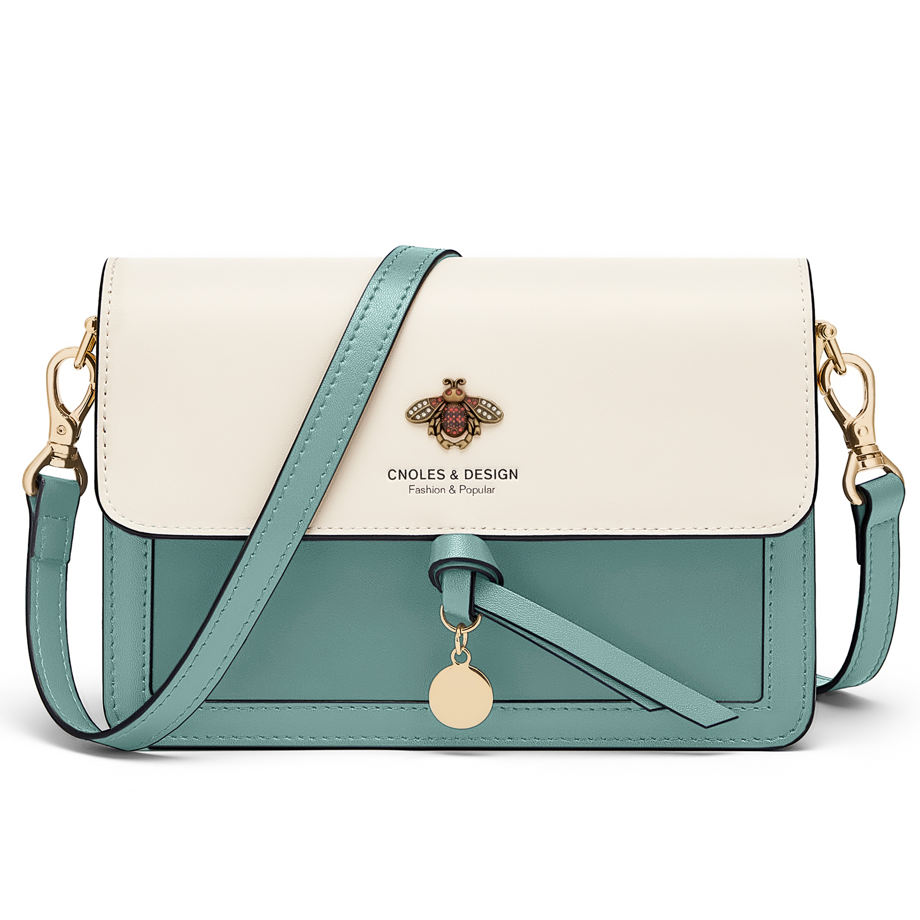 Bolso bandolera pequeño de cuero para mujer miniatura 7