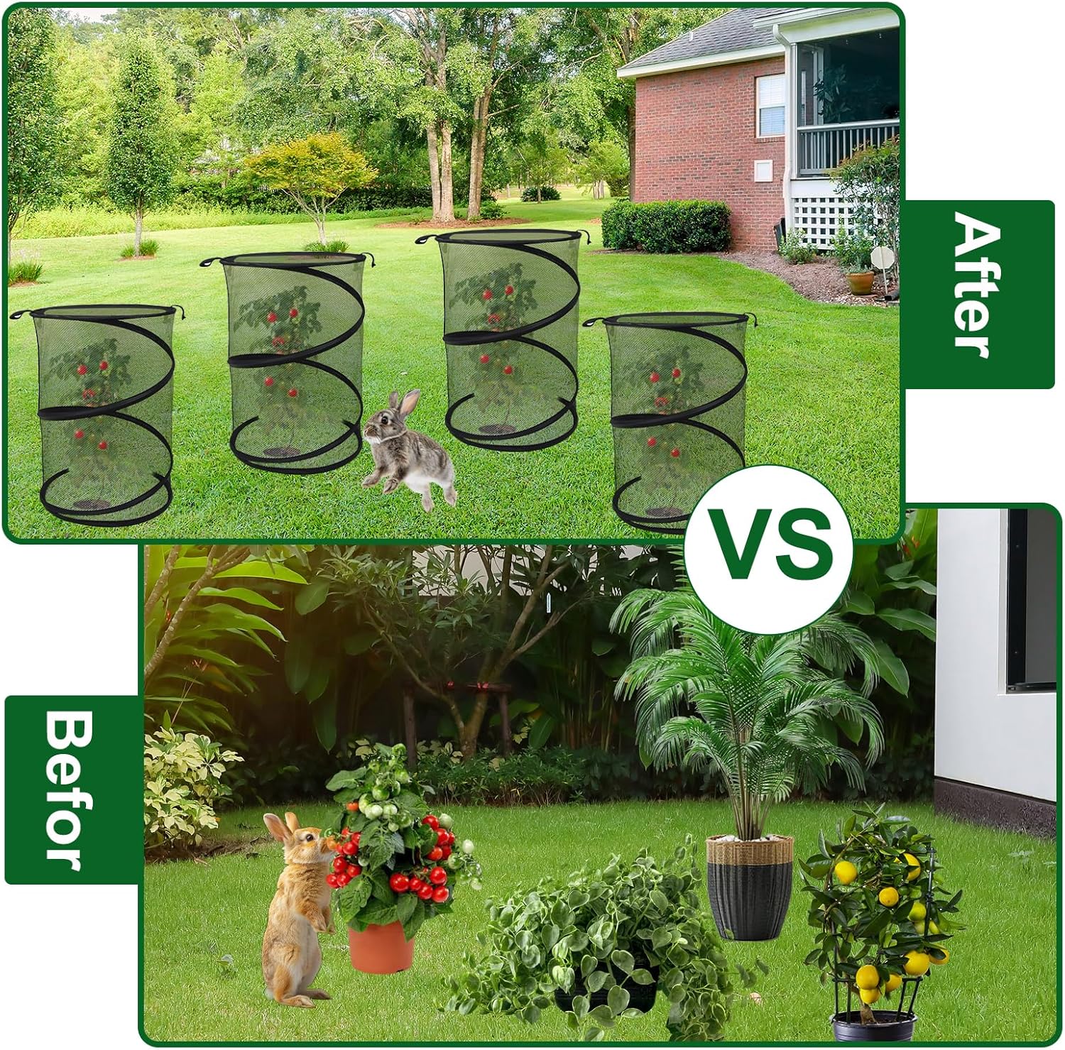 4 Pack Pop up Plant Covers Tent from Animals, 20"H X 13"D Insect Barrier Mesh Plant Guard Cover Net Black Garden Plant Protectors Mini Greenhouse Plant Protection Cage with Stakes for Outdoor Plants