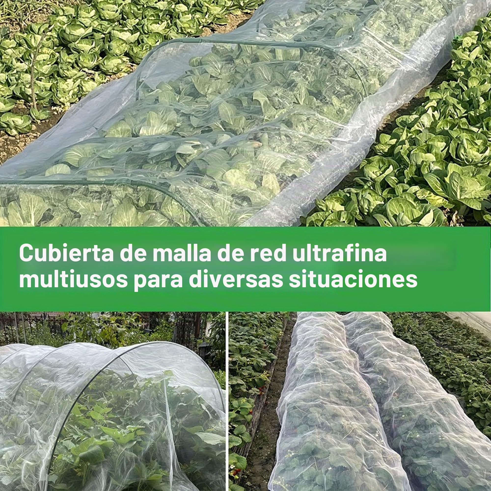 Malla Antipájaros,3x15M Malla Jardin,Red de Protección Antiinsectos,Malla de Protección de PE,Proteccion Plantas,Malla Anti-pájaros,Malla Fina Anti-Insectos,Arcos para Invernadero