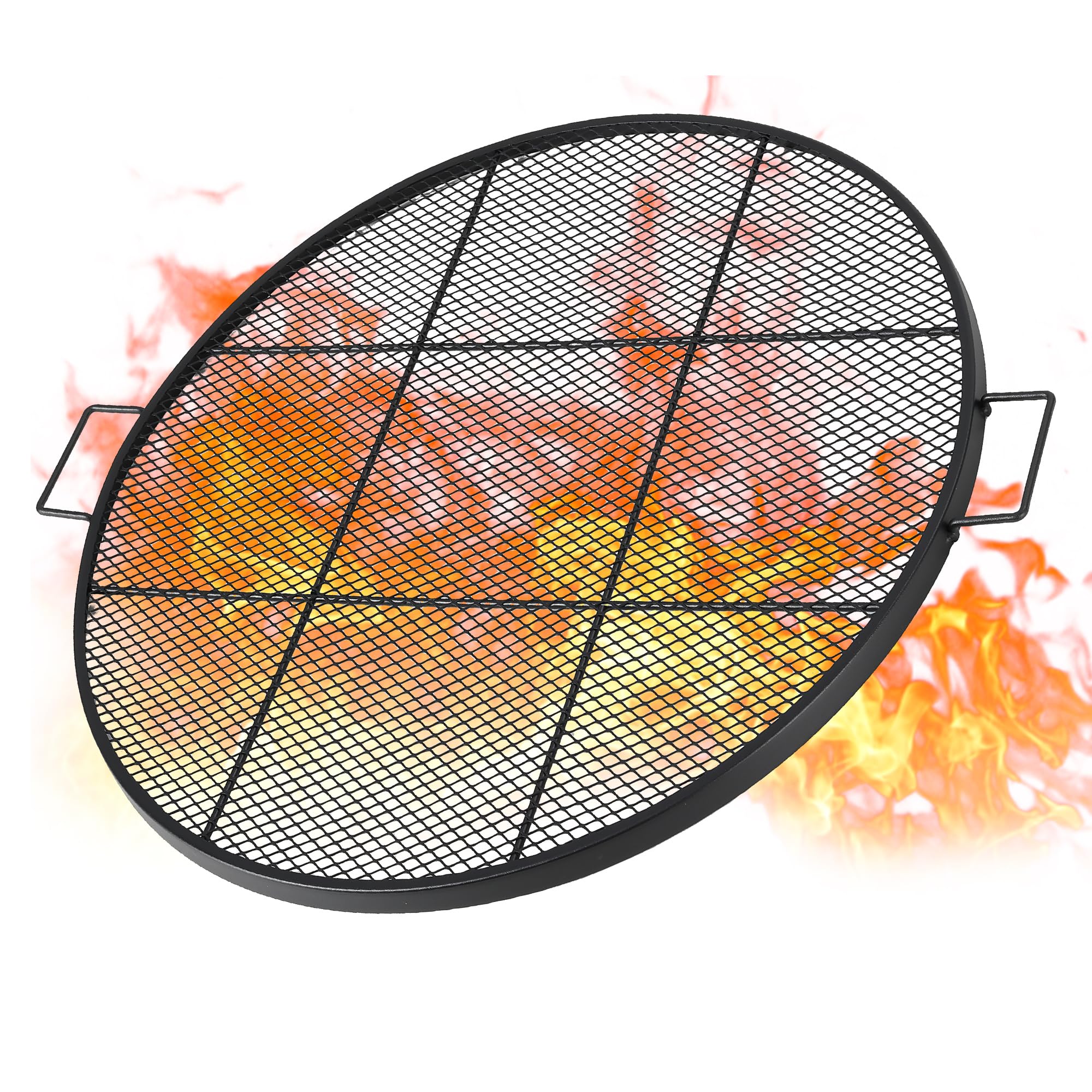 fire pit grill,0.8 inch steel grill grate,30 inch round replacement grill grate for patio camp fire cooking equipment