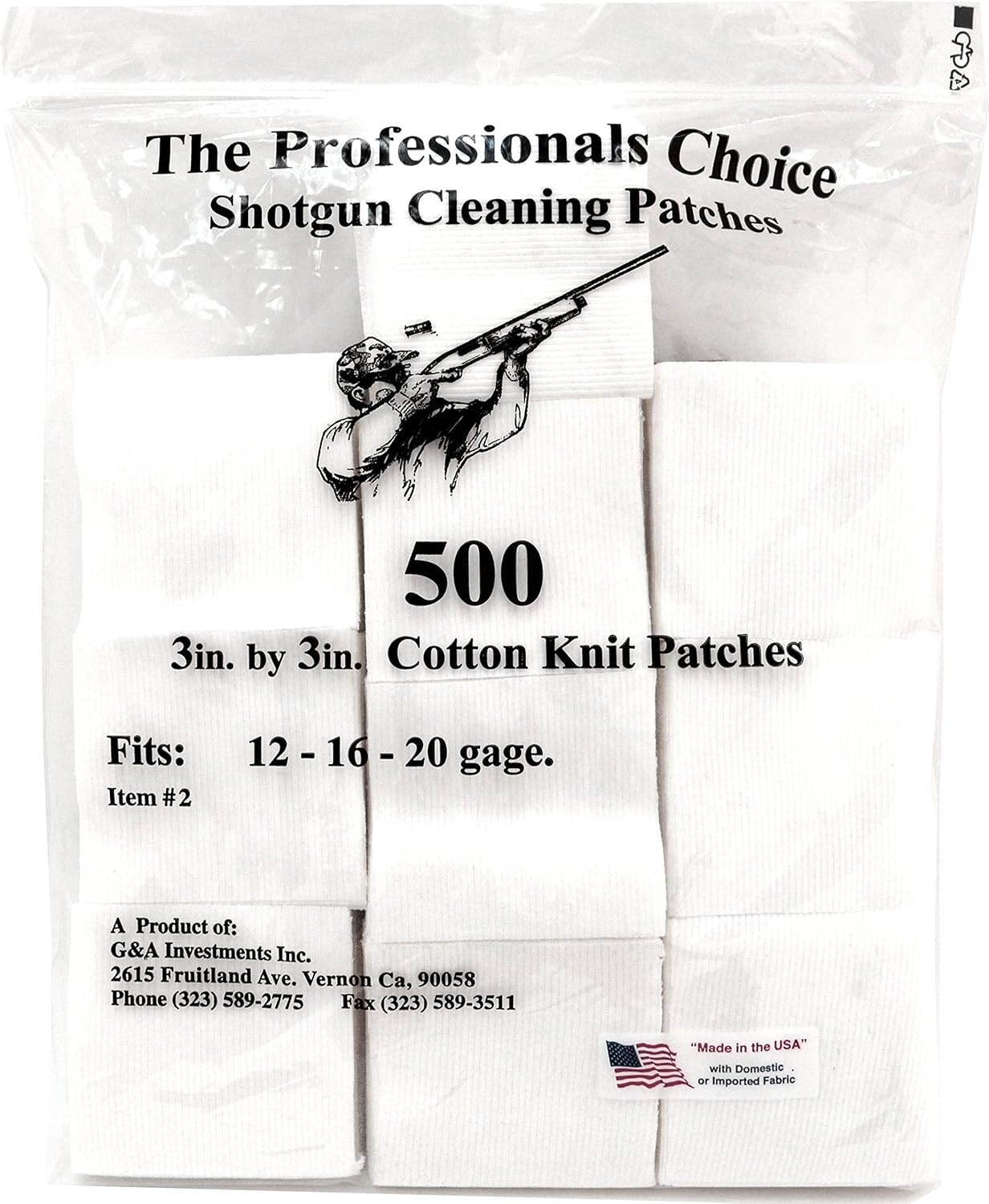 The Professional's Choice Cotton Knit Gun Cleaning Patches