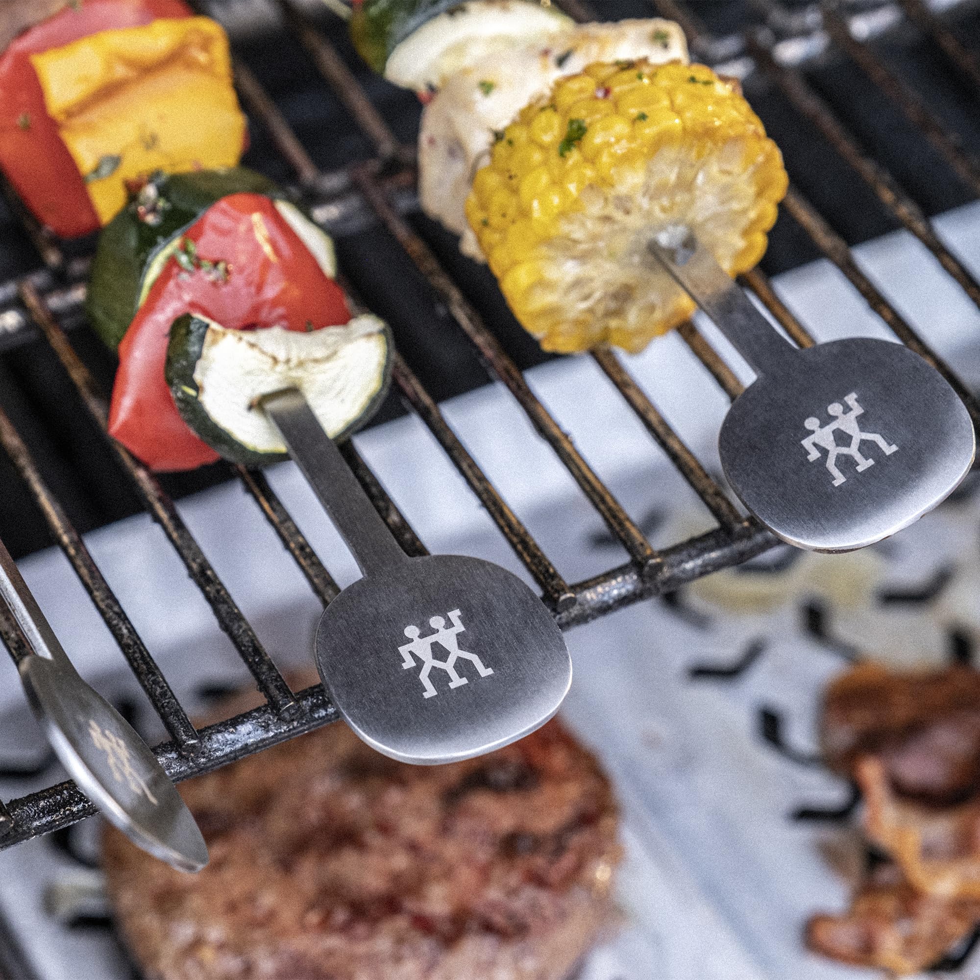 ZWILLING BBQ+ Spieß-Set aus Edelstahl, 5-teiliges Set, verstellbare Spieße, halten Lebensmittel an Ort und Stelle, 29,0 x 3,6 cm, spülmaschinenfest