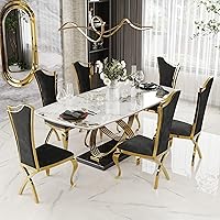 Vista 2 de ACEDÉCOR Juego de 4 sillas de comedor de terciopelo, sillas de cocina tapizadas de lujo negras con respaldo alto aerodinámico, modernas y hermosas