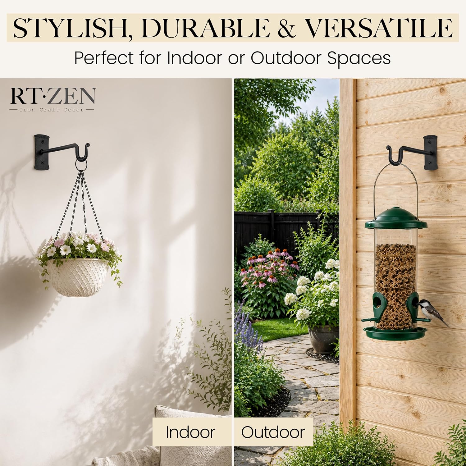RTZEN Plant Hangers Outdoor or Indoor Heavy Duty Wall Bracket Hooks image 5