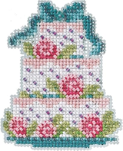 Kit de adornos de punto de cruz con cuentas de pastel esmerilado Mill Hill 2021 Spring Bouquet MH182111, multicolor
