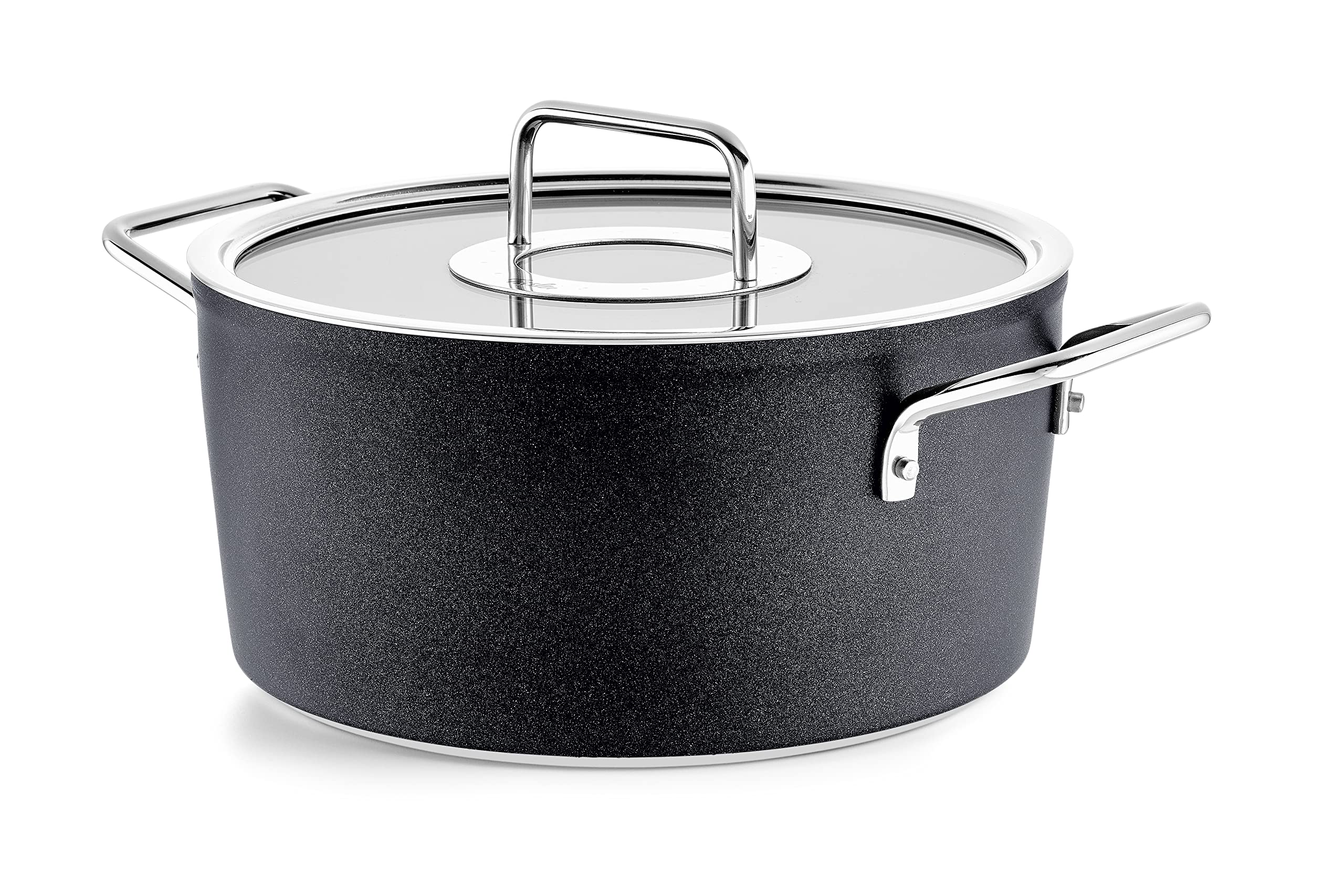 Fissler Adamant - Pentola in alluminio (diametro 24 cm, 4,9 L) rivestita, con coperchio in vetro, antiaderente, compatibile induzione