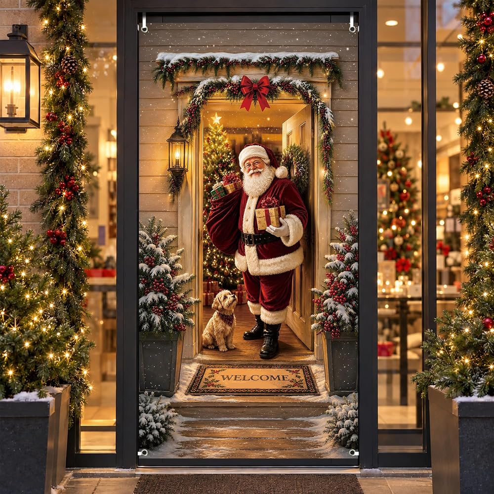 Christmas Door Banner 35x71"，Door Cover — 사진 1