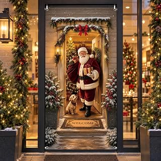 Christmas Door Banner 35x71"，Door Cover