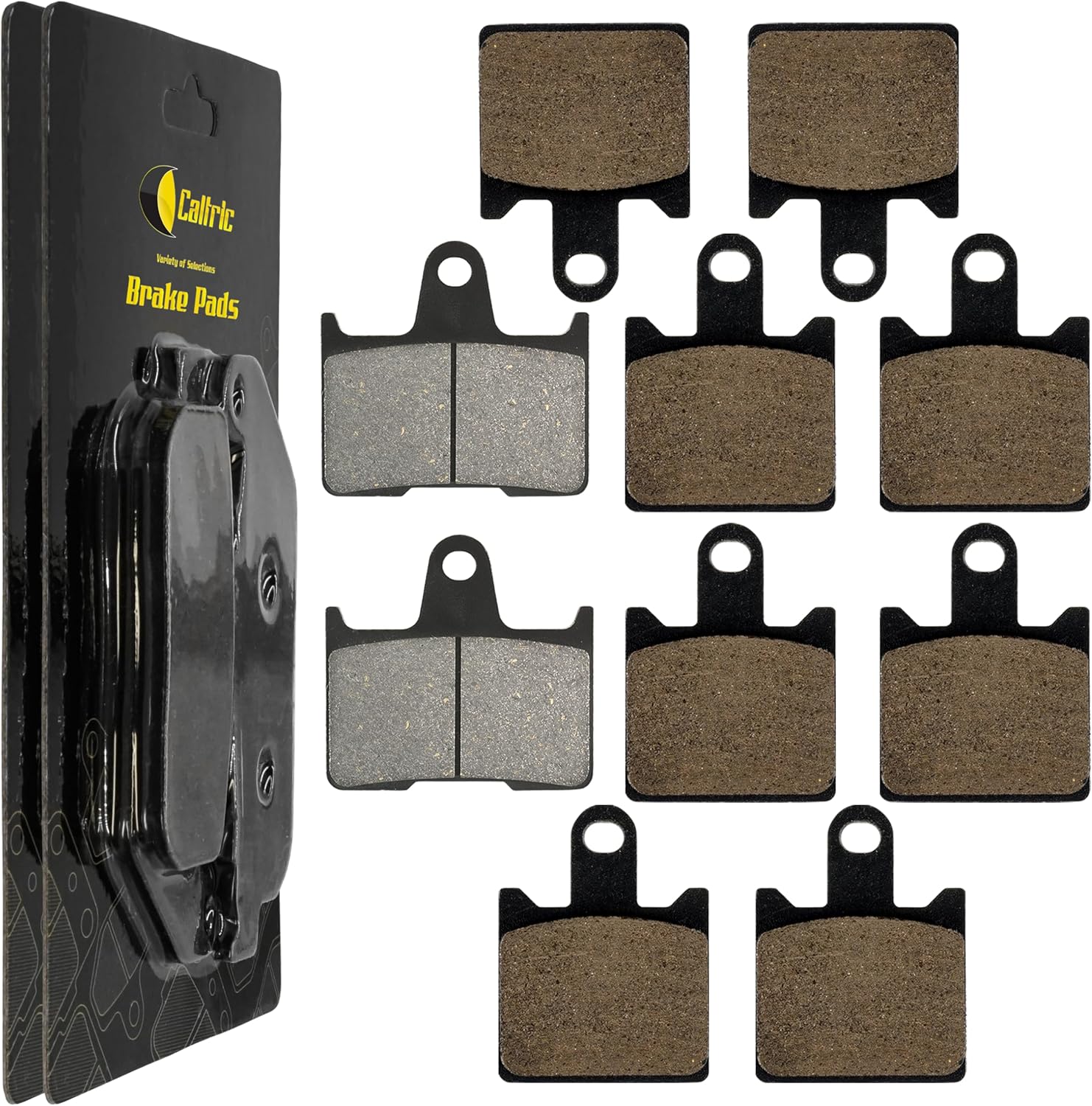 Caltric Front & Rear Brake Pads Compatible with Kawasaki Zx14 Ninja Zx-14 Zx1400 Zzr1400 Zzr-1400 Abs 2006-2011