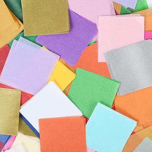 Miniatura 3 de 8000 unidades de papel de seda cuadrado de 2 pulgadas para manualidades, 40 papel de seda de colores surtidos, papel de seda para manualidades a