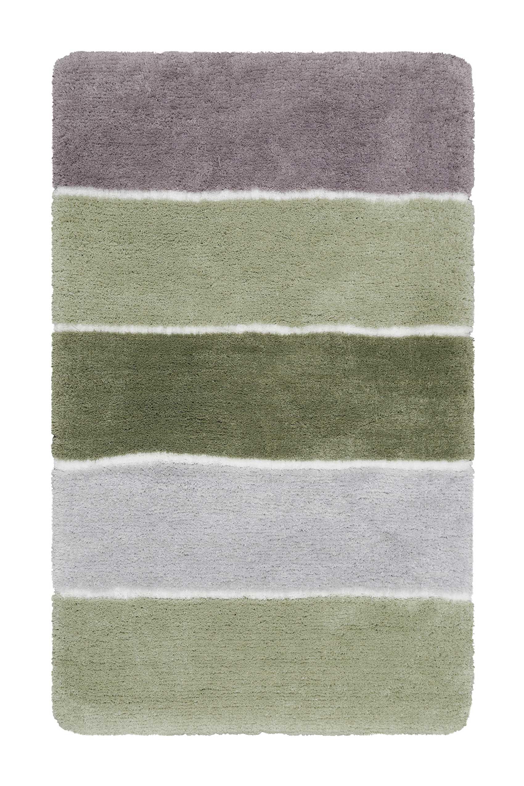 Homie Living Tapis de Bain, Tapis de Bain Moelleux Super Doux l Antidérapant et Lavable Rio Marina (70 x 120 cm, Vert Gris)