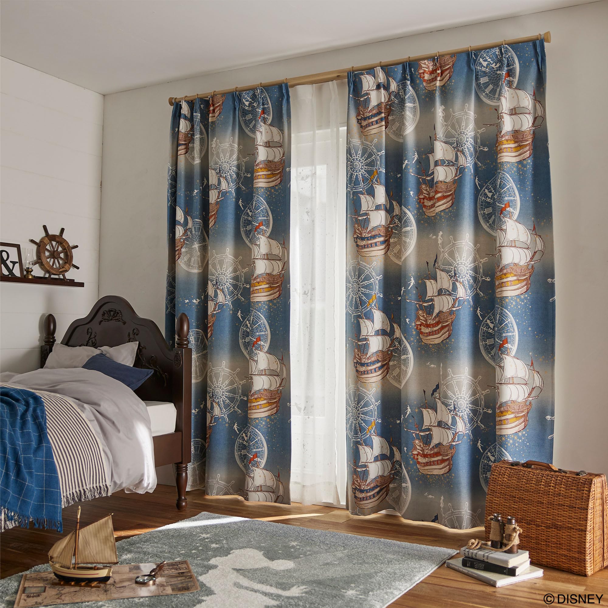 Amazon｜スミノエ ピーターパン フライインザスカイ カーテン ドレープ