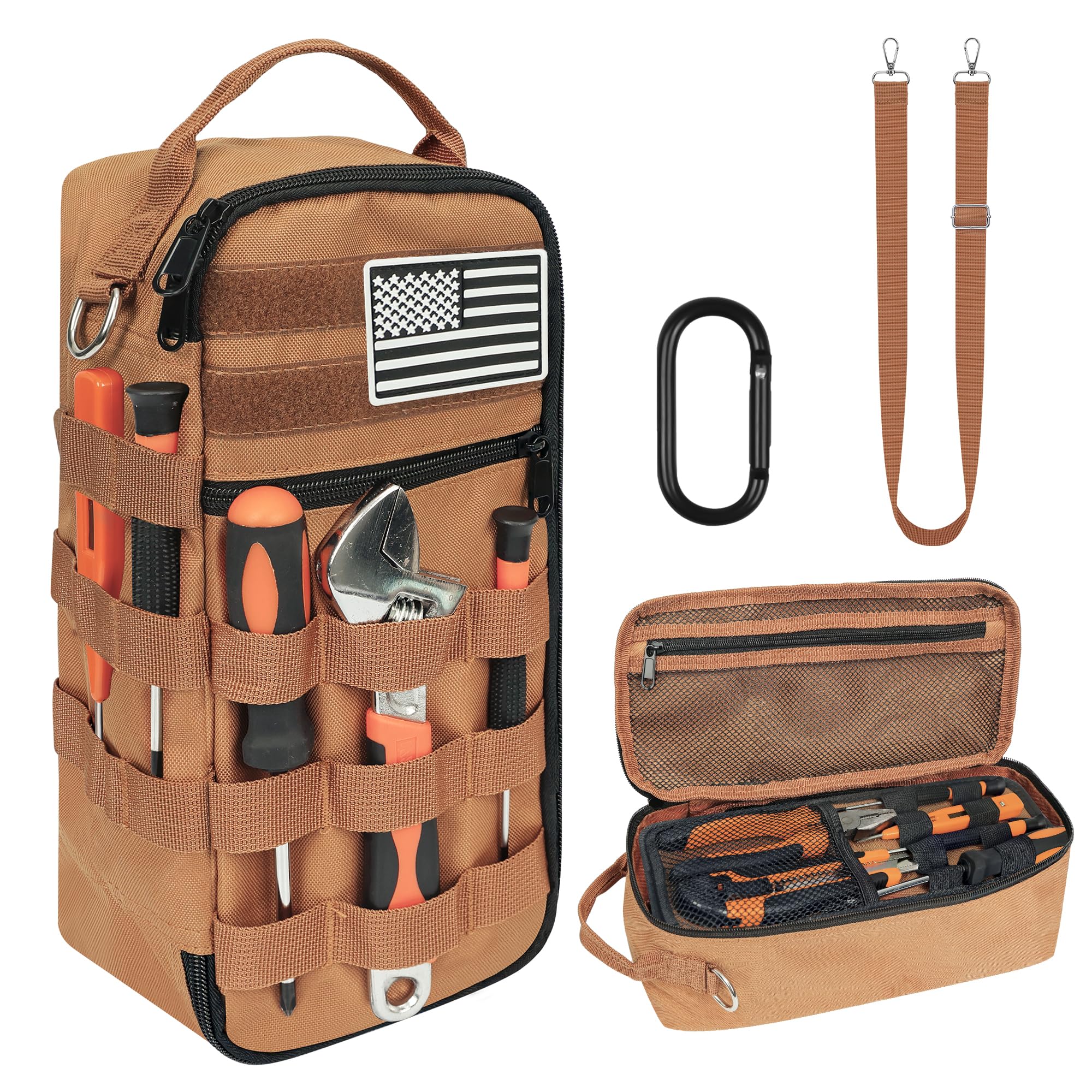 Portable Small Tool Bag, Heavy Duty Tool Pouch Bag with Shoulder