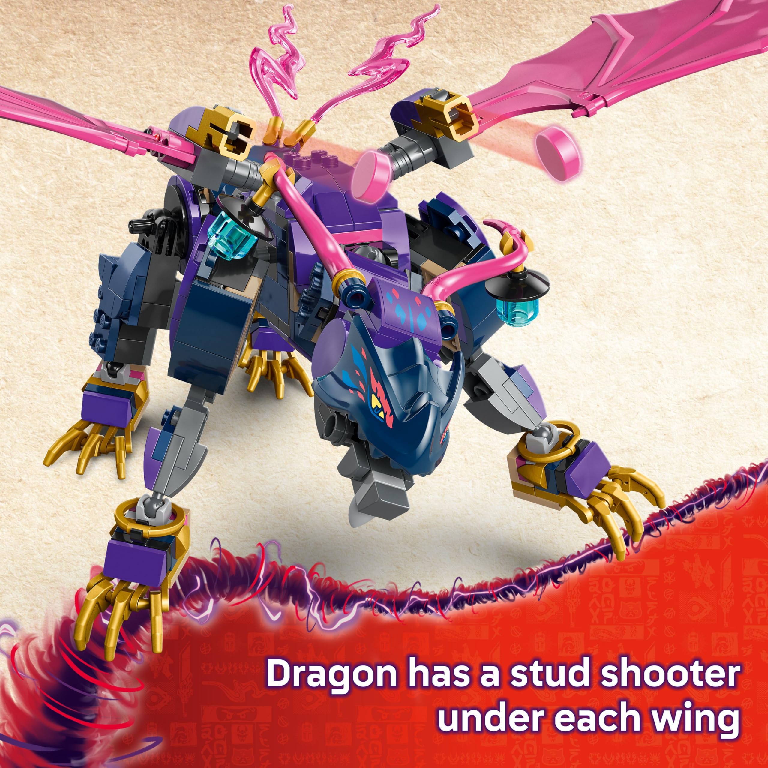 LEGO NINJAGO Rontu the Master Dragon Toy, Posable Dragon Figure with Stud Shooters, incl. Lloyd, Sora & Wyldfyre Minifigures - Image 3