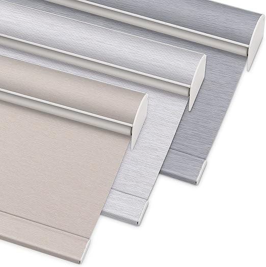 Boolegon Cordless Blackout Roller Shades Striped Jacquard