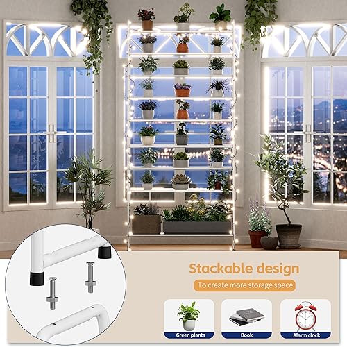 Miniatura 4 de SUFAUY Zapatero de 5 niveles, estante apilable para zapatos, organizador de almacenamiento para armario de entrada, malla metálica, color blanco