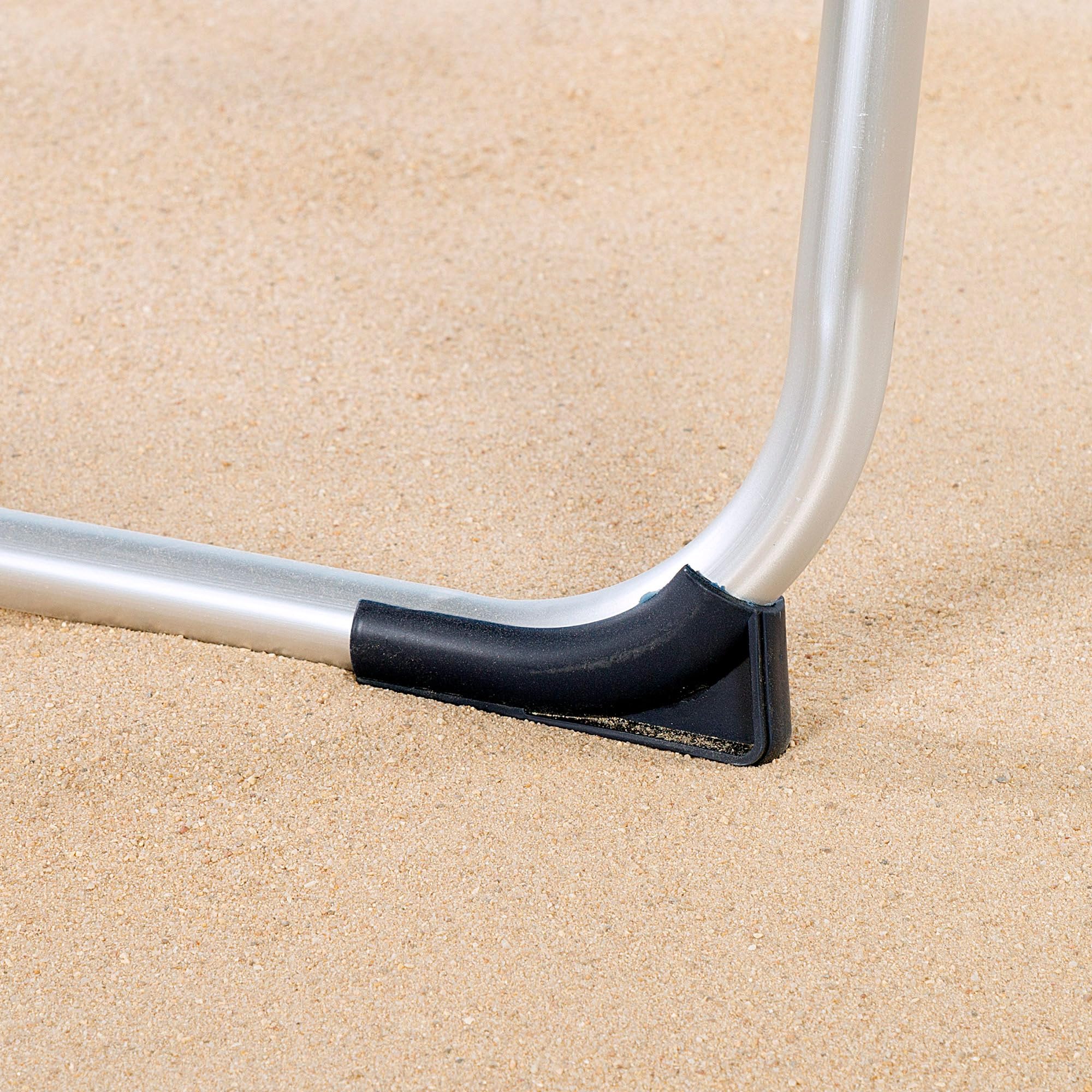 AKTIVE Packung mit 2 Strandstühlen, niedrig, neigbar in 4 Positionen, Kippschutz, mit Kissen und Seitentasche, leichtes Aluminiumgestell, für Strand oder Garten, 51 x 45 x 76 cm (62290)