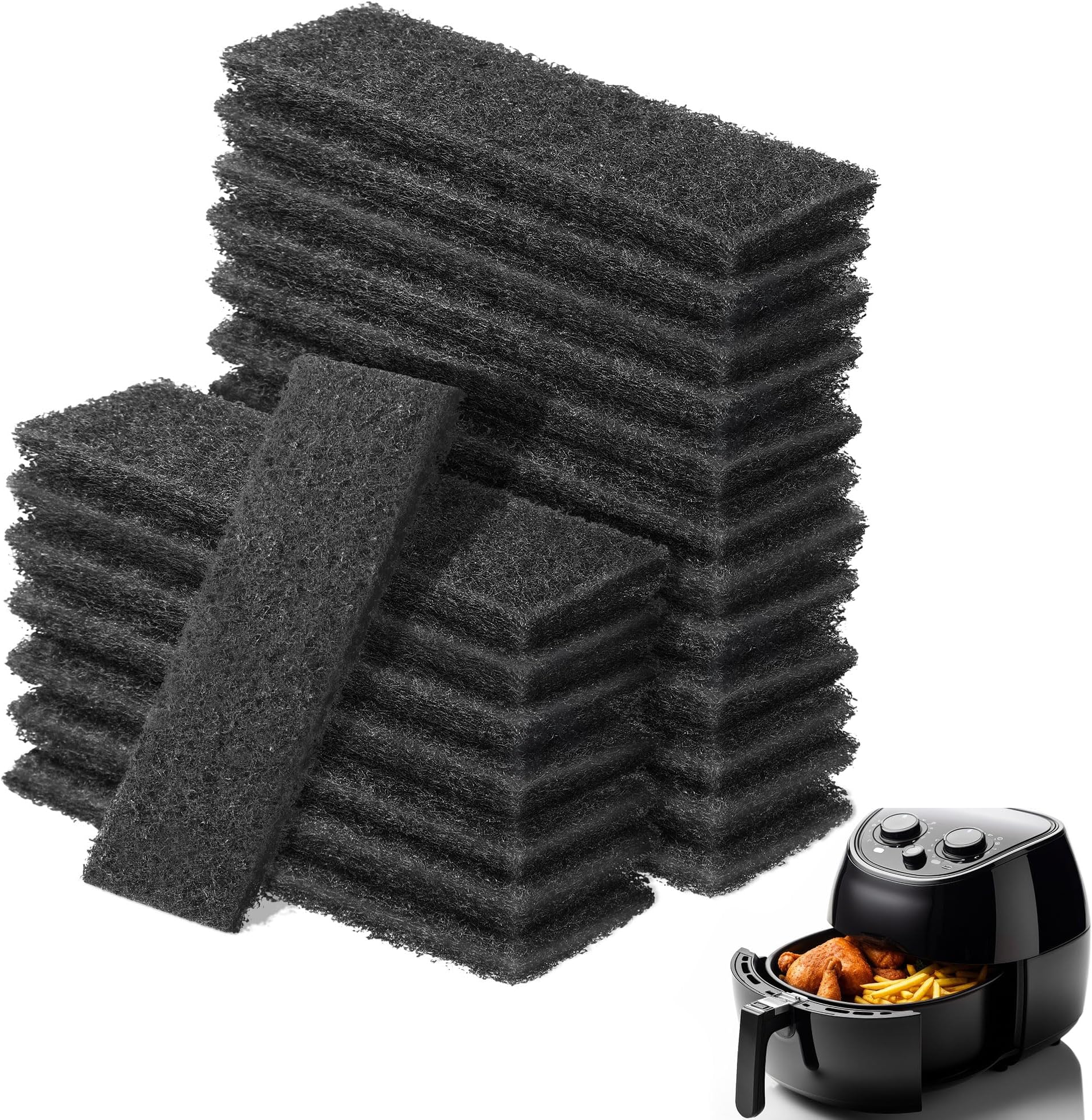 Enhon 20 Pcs Air Fryer Filter Compatible with Instant/Vortex Plus 6 Quart Air Fryer, Charcoal and Oil Vapor Replacement Filter for Odor Erase and Absorbing Grease