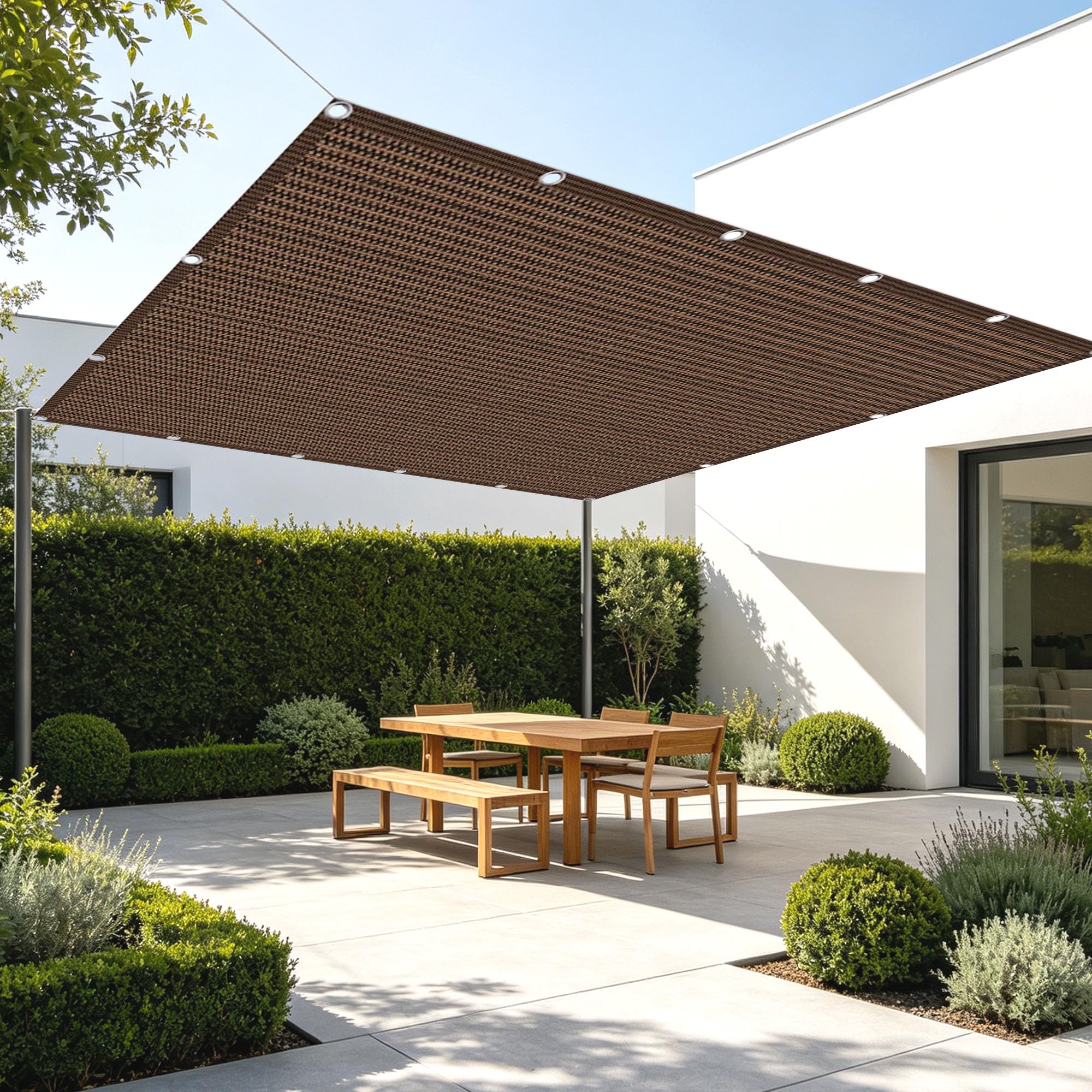 Filet d'ombrage anti-UV haute protection avec oeillets pour pergola et terrasse