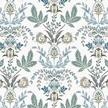 Dimoon Boho Peel and Stick Wallpaper Vintage Damask Floral Contact Paper 78.7x17.3 Sage Green Leaf Botanical Wallpaper Renter Friendly Cottage Core Wall Paper for Bedroom Bathroom Decor Vinyl
