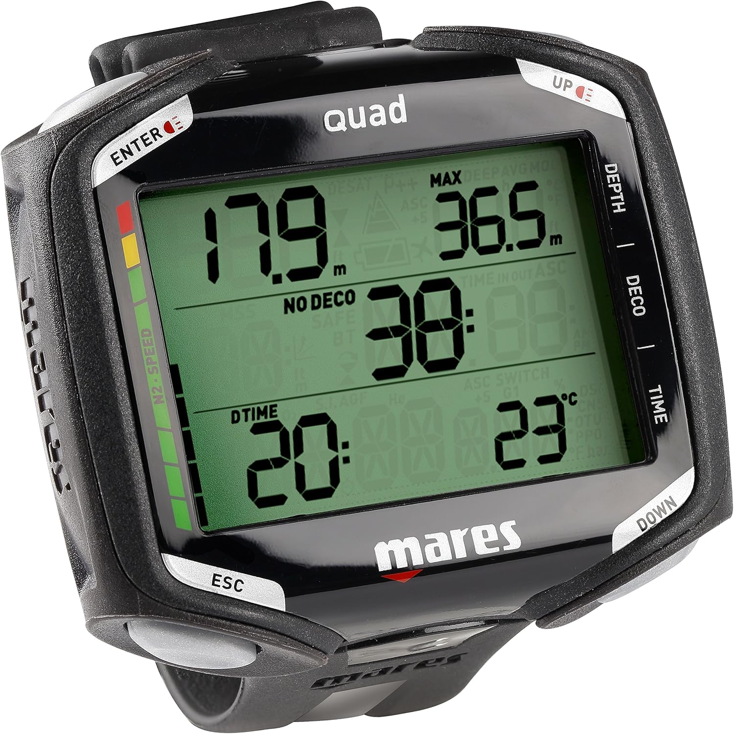 Mares Quad Air Nitrox Dive Computer (Black/Black) Sports & Outdoors