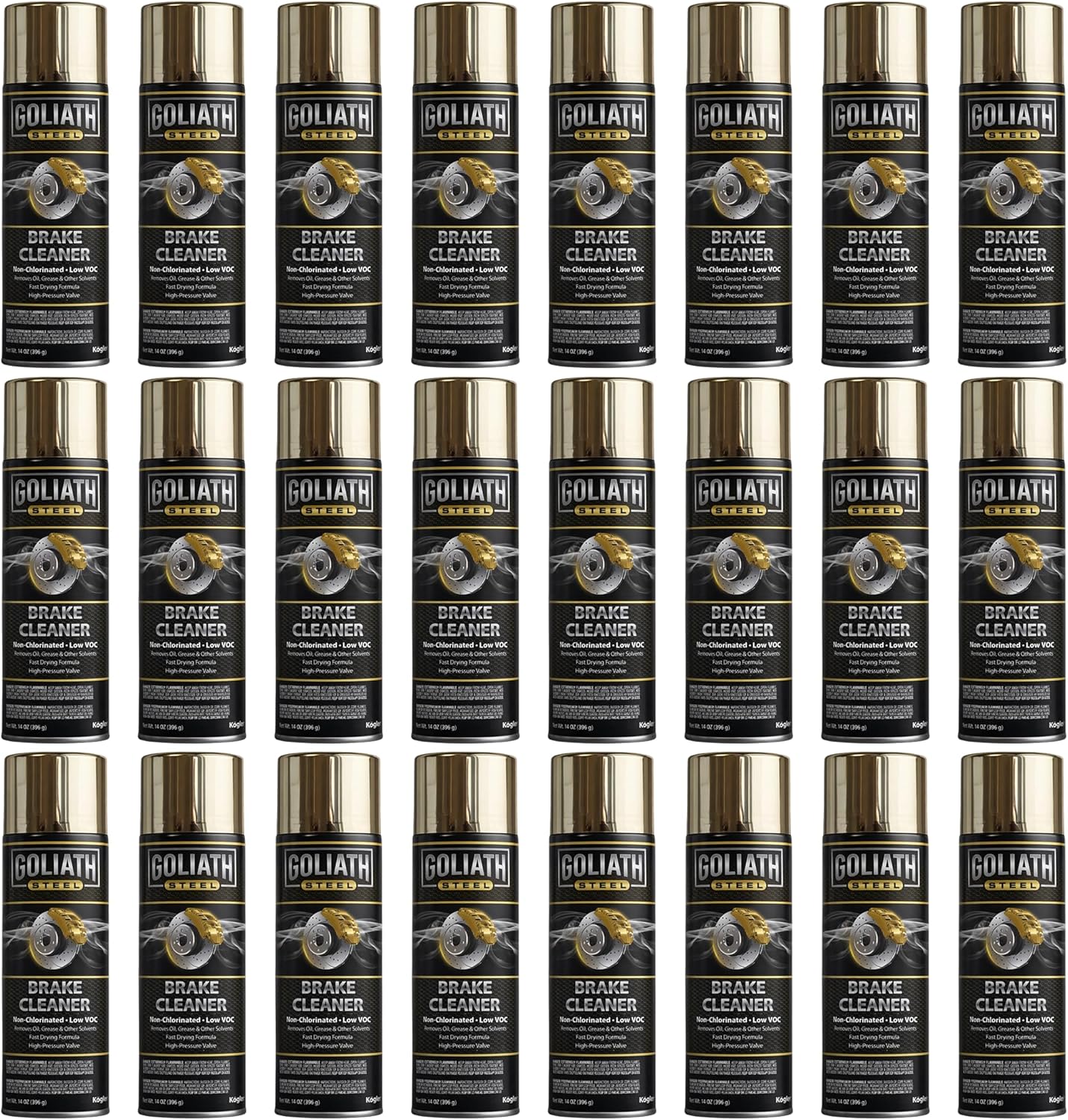 Kogler Goliath Steel Non-Chlorinated Brake Cleaner Spray, Low-VOC Fast-Drying Brake Parts Degreaser, Removes Grease, Oil & Brake Dust, 14 oz, Case of 12