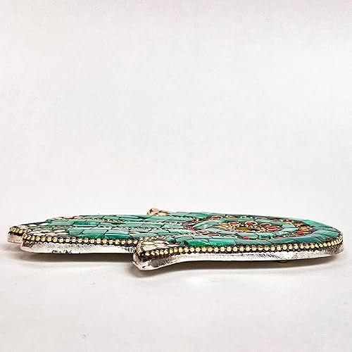 Miniatura 6 de Verde - Soporte para incienso de mano Hamsa - Mosaico Piedras