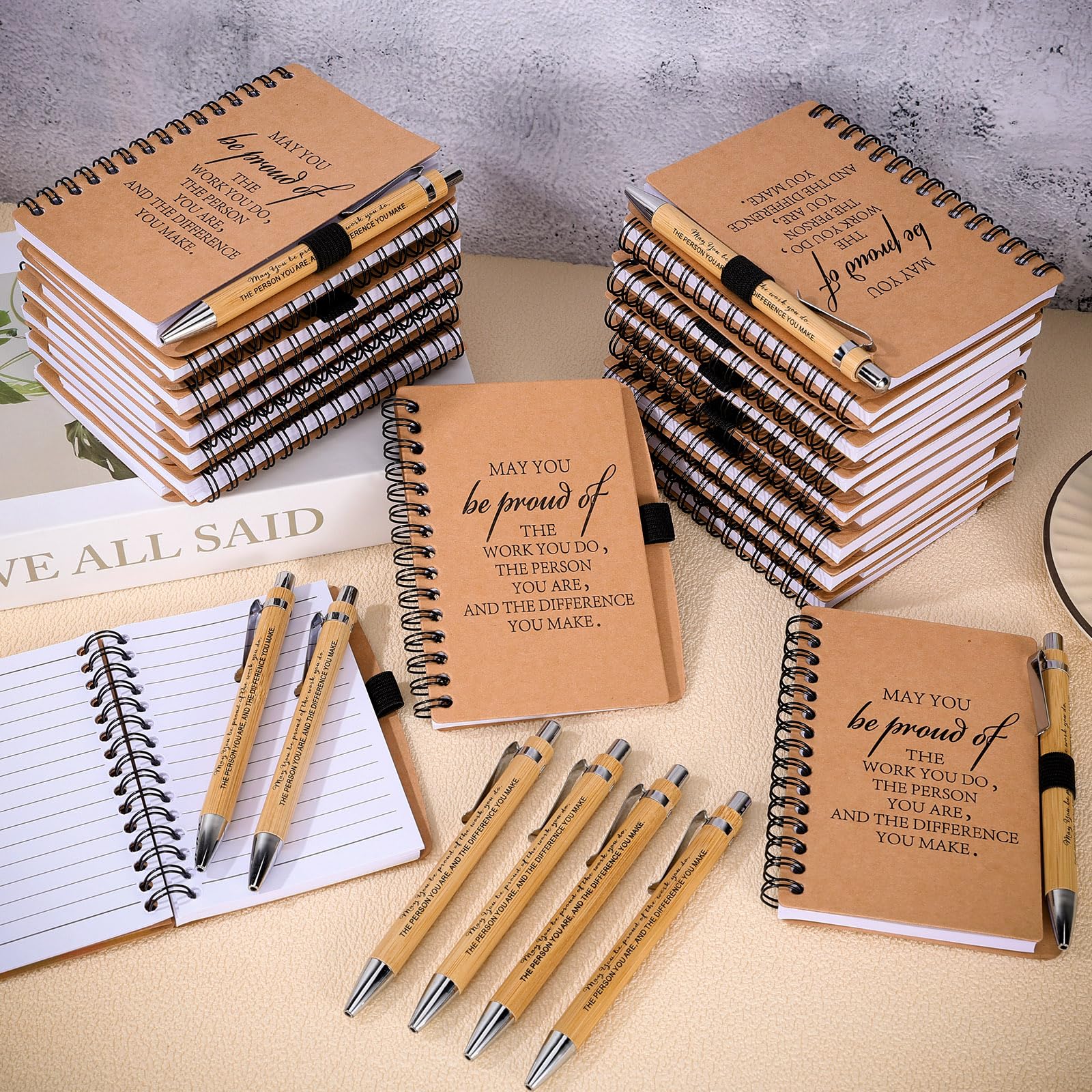 Inspirational Office Supplies 30 Sets Employee Appreciation Gifts - Inspirational Notebook, Pen & Sticky Note Bulk Pack Teacher Appreciation Gifts In Bulk