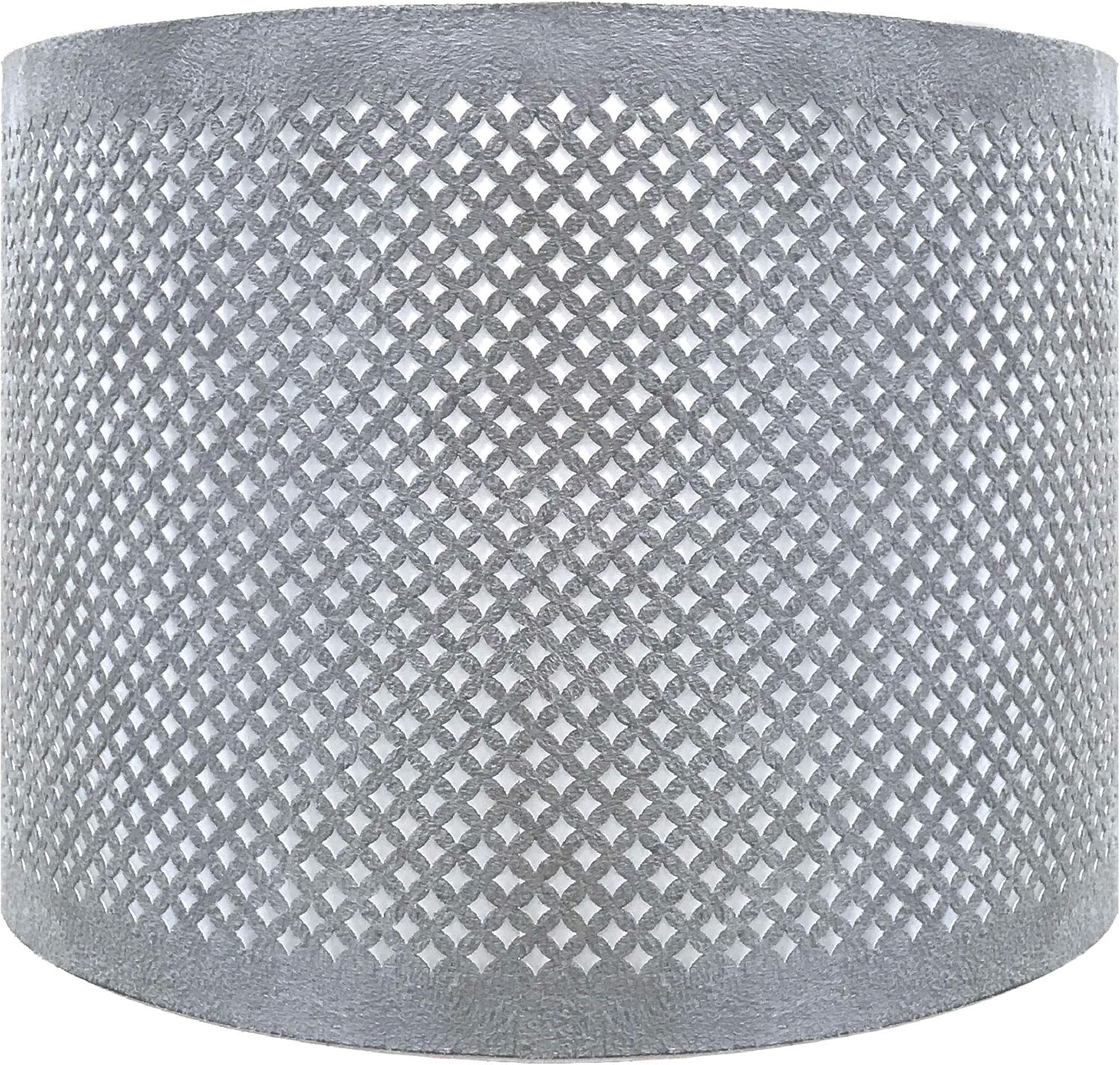 Royal Designs, Inc. Do It Yourself Drum Hardback Lamp Shade with Stencil Design, HB-644-8GR, Gray, 8 x 8 x 8, Single