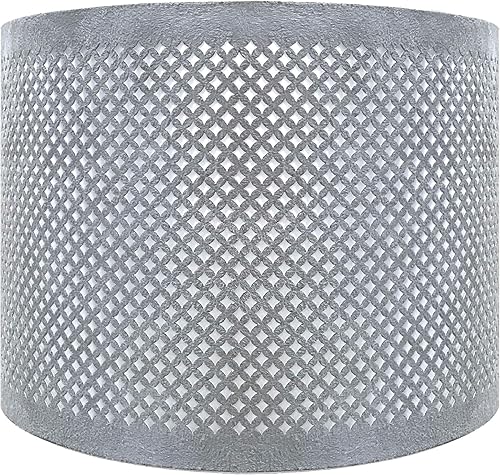Miniatura 12 de Royal Designs, Inc. HB-643-10PN-2 - Pantalla de lámpara de tambor poco profundo con diseño de plantilla, níquel pulido, 10 x 10 x 8.5, paquete de 2