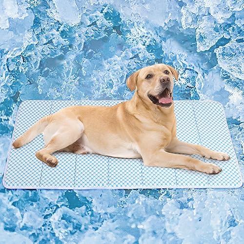 Miniatura 26 de Tapete para jaula para perros grandes, cama para perro de espuma viscoelástica de 35 x 23 pulgadas, lavable y antideslizante, almohadilla ultrasuave