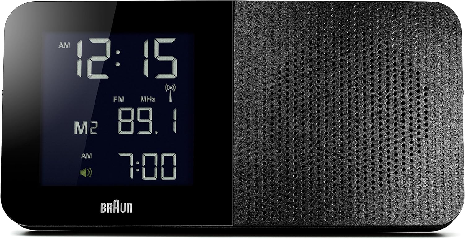 Réveil Numérique Braun BC08B-RC Noir - Radio-piloté - Snooze - Léger Défaut