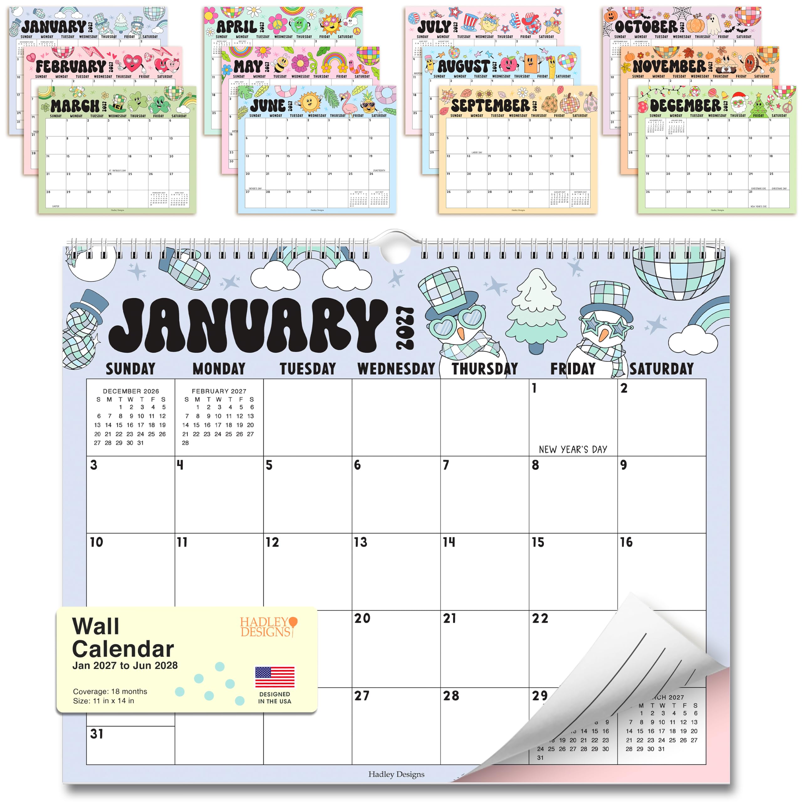 2027 Calendar Wall - 2027 Wall Calendar Large for Home, Office & School