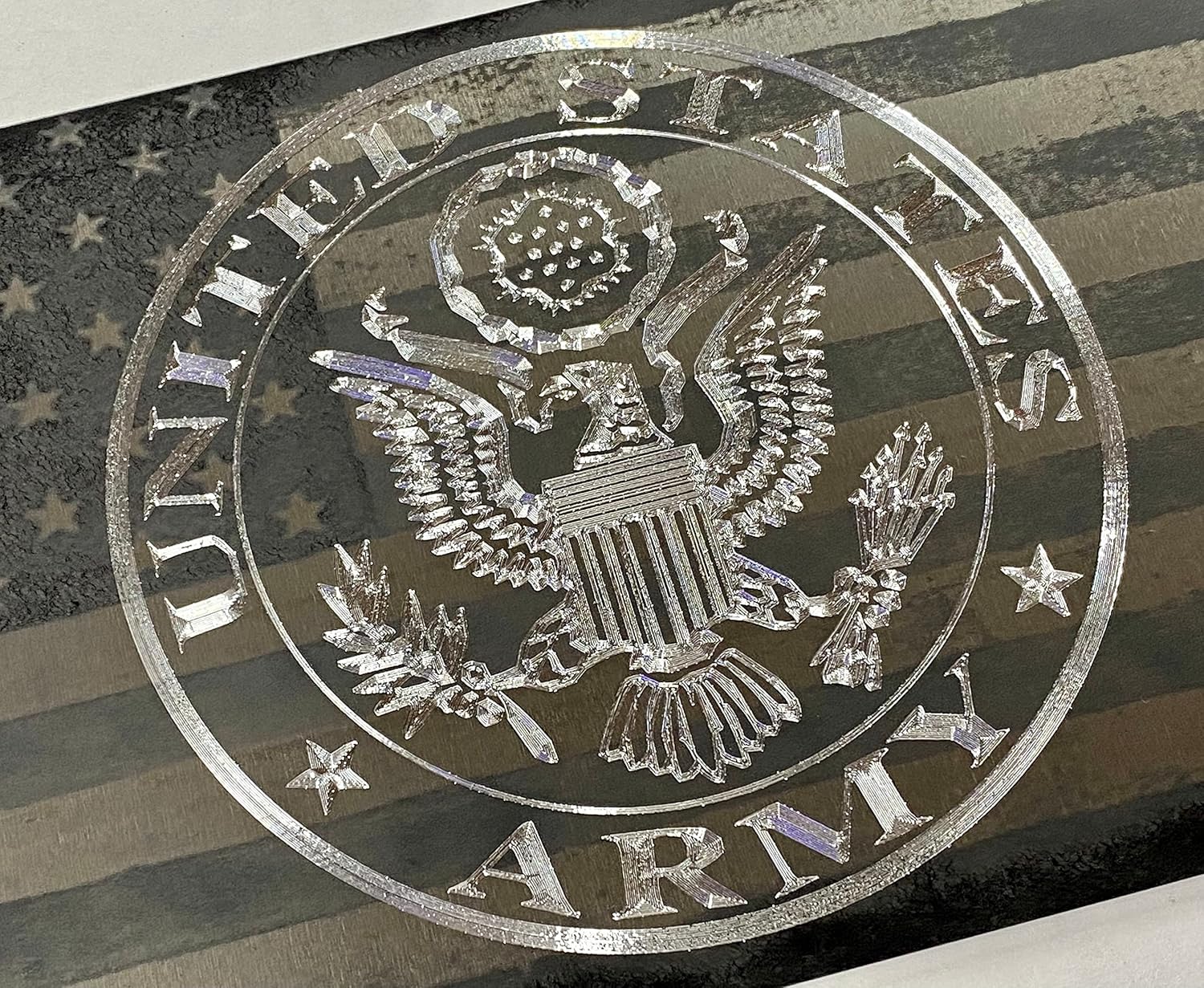 Combo Laser Etched & Diamond Engraved US Army Car Tag Vanity License Plate Gift