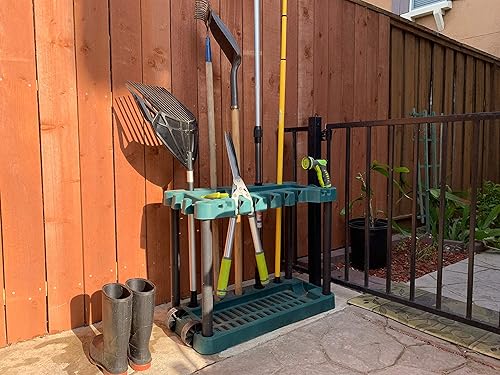 Miniatura 6 de MLTOOLS Rastrillo de jardinería pala tamiz 3 en 1 herramientas de jardín, sin doblez tirador de malezas o rastrillo de hojas para césped, patio,