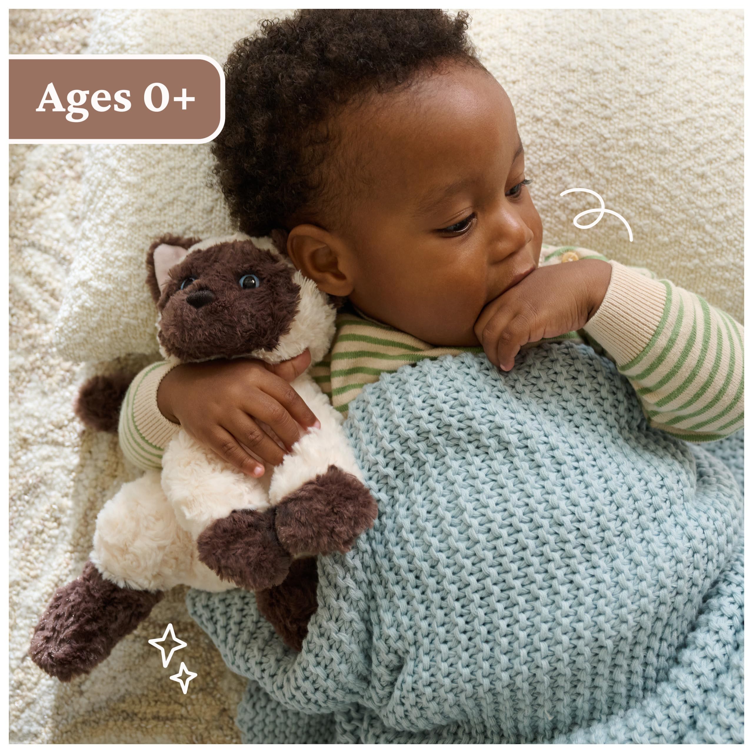 GUND Bootsie - Peluche de Gatito siamés, Animal de Peluche prémium para Edades de 1 año en adelante, Crema/marrón, 9 Pulgadas