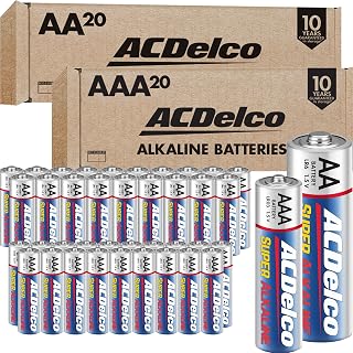 Powermax ACDelco AA & AAA Batteries 40-Count Combo Pack | 20 Each Super Alkaline, 10-Year Shelf Life, Long-Lasting Power