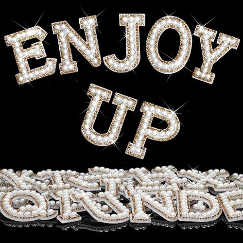 Miniatura 8 de Locacrystal 68 calcomanías de letras de diamantes de imitación con purpurina brillante del alfabeto A-Z letras autoadhesivas de diamantes de