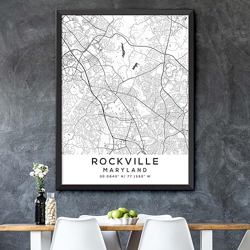 Vista 5 de Mapa de Rockville, Maryland, Light 2 (16x20)