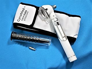 Premium Fiber Optic Otoscope Mini Pocket White Ent Diagnostic Set Plus 1 Bulb Cynamed