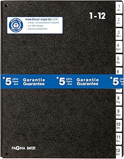 Pagna Pultordner Classic (Pultmappe, 12 Fächer , 1-12/Jan-Dez) schwarz