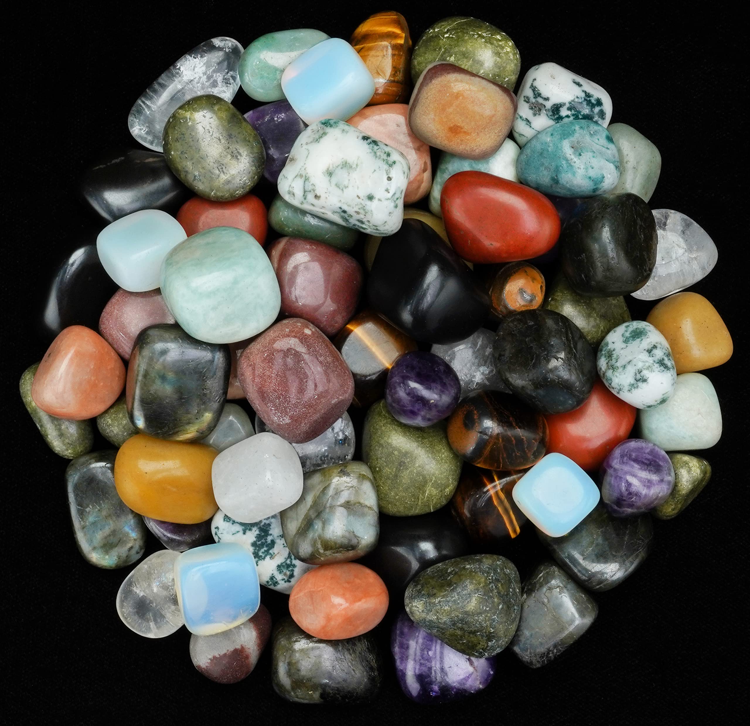 ZAICUS Tumbled Stones - Assorted Tumbles - Reiki Chakra Healing Crystals - Decorative Pebbles & Vase Fillers - Tumbled Gemstones for Jewelry, Vastu Correction, Home & Office Decor 500g-image-43