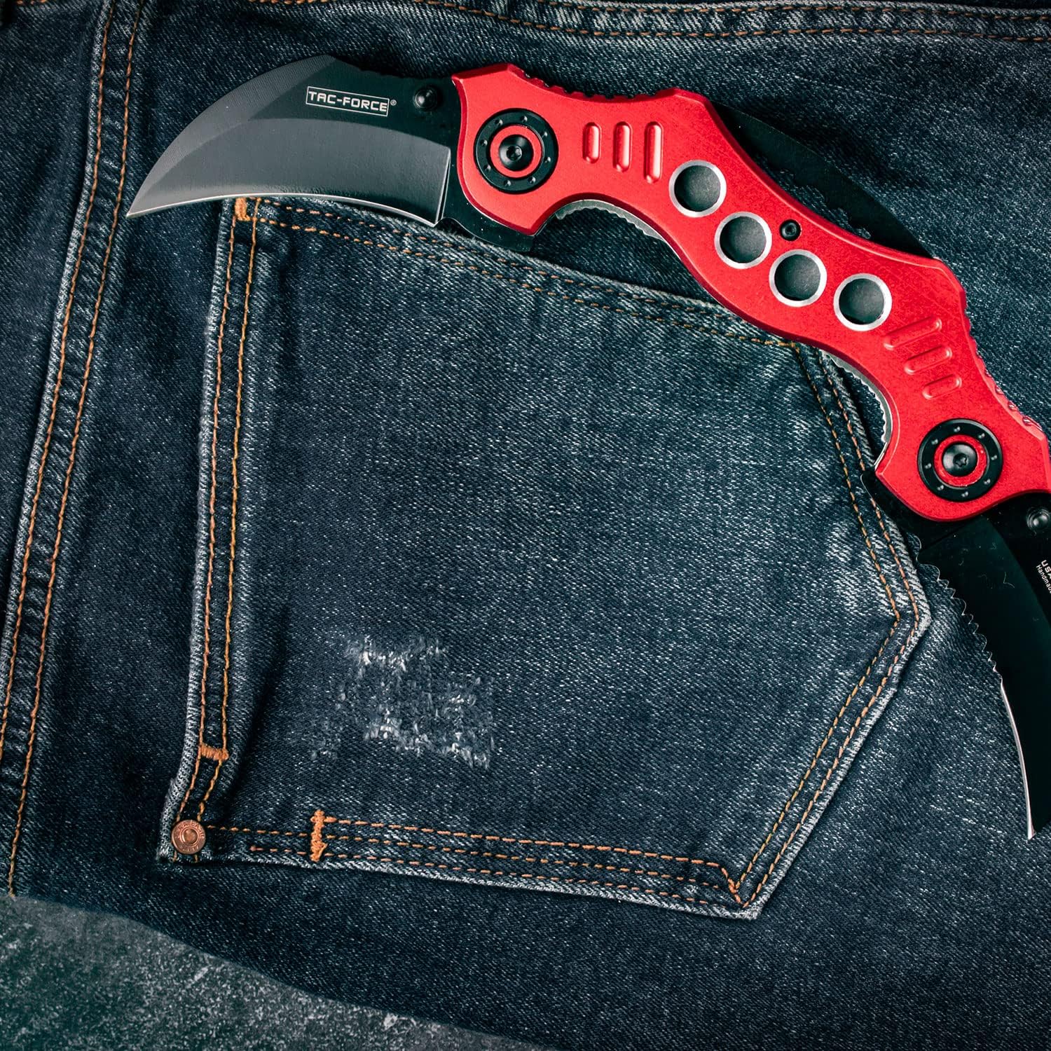 TAC Force TF-669 Series Assisted Opening Tactical Double-Blade Folding Knife, 5-1/4-Inch Closed