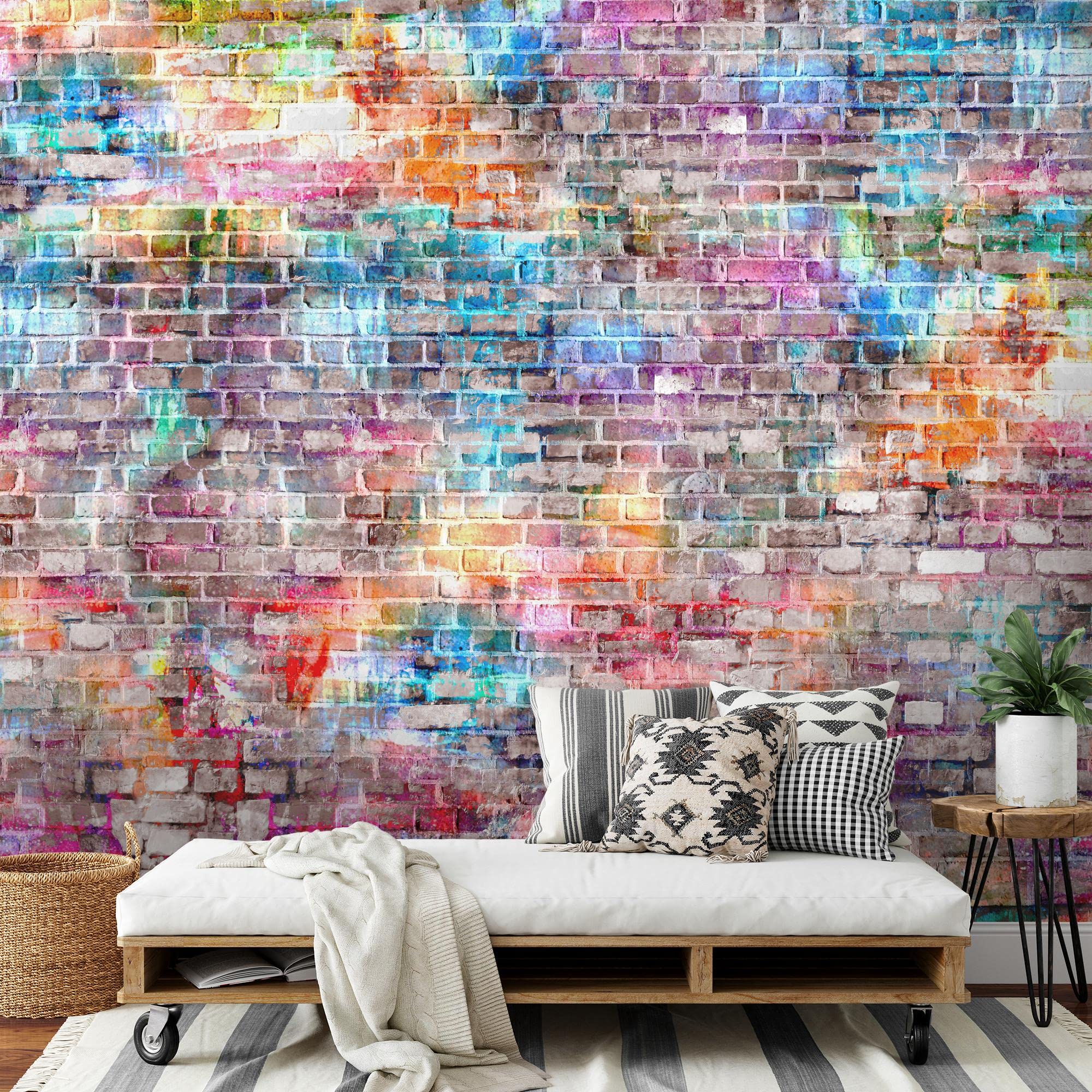 Runa Art Carta da parati fotografica 396 x 280 cm Effetto Muro di mattoni 3D | Vello Decorazione Murale Soggiorno Camera Da Letto | Manifattura tedesca | Marrone 9020012b